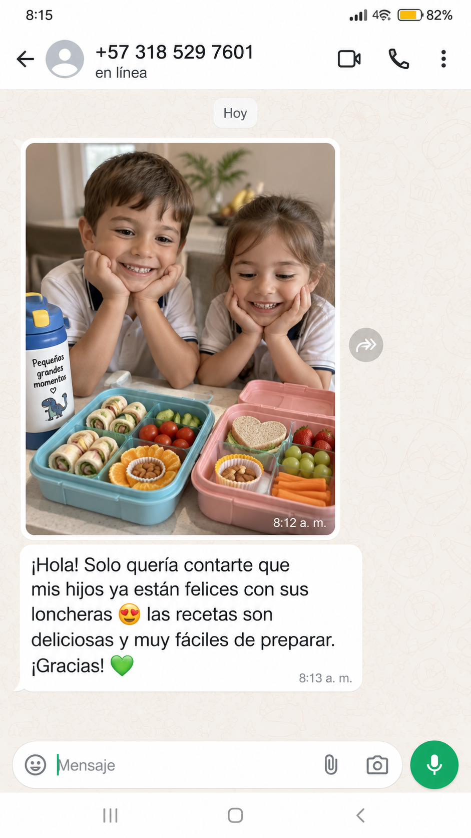Testimonio de una familia satisfecha con las recetas de loncheras