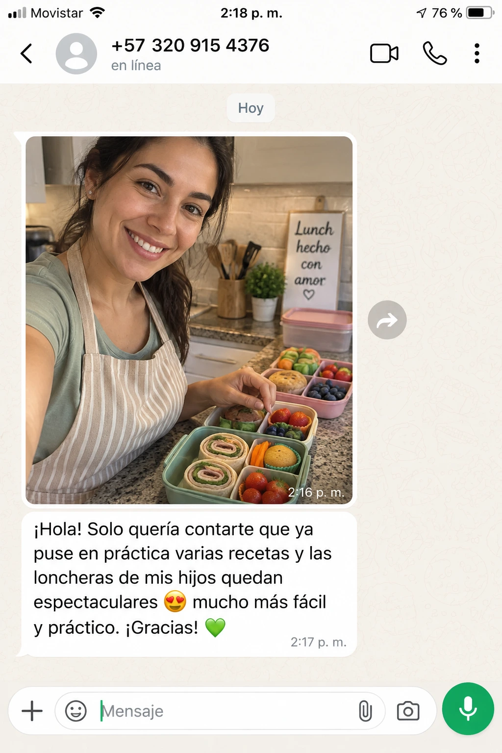 Testimonio sobre loncheras prácticas y variadas