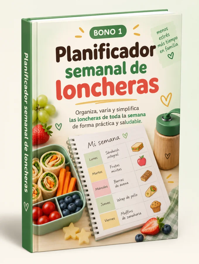 Mockup del bono Planificador semanal de loncheras